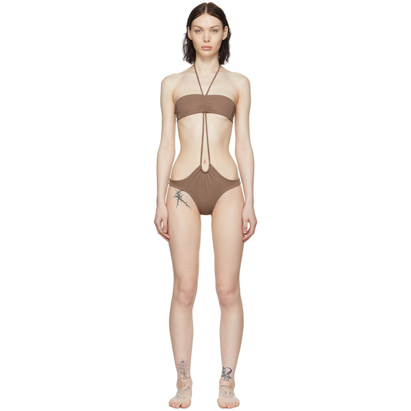  Du Ciel Ssense Exclusive Brown Marseille One-piece Swimsuit 