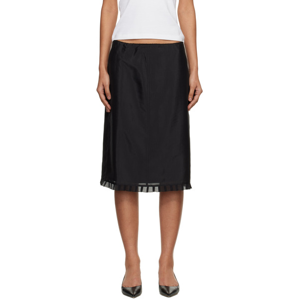  Dunst Black H-line Laced Midi Skirt 