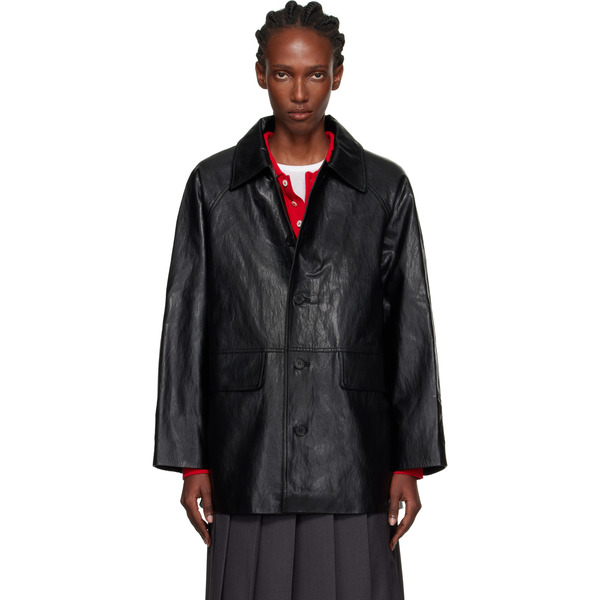  Dunst Black Lily Faux-leather Half Jacket 