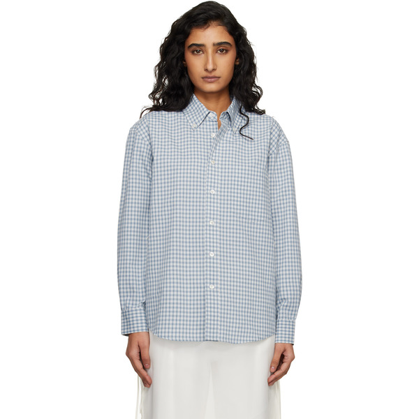  Dunst Blue Oversized Bd Checked Shirt 