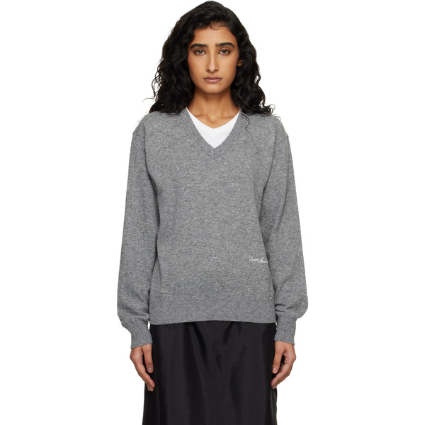  Dunst Gray Soft V-neck Sweater 