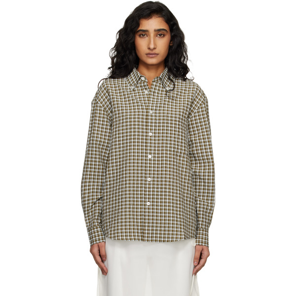  Dunst Khaki Oversized Bd Checked Shirt 