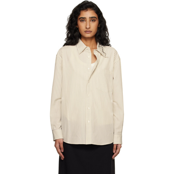  Dunst Off-white 2-way Oversized Striped Shirt 