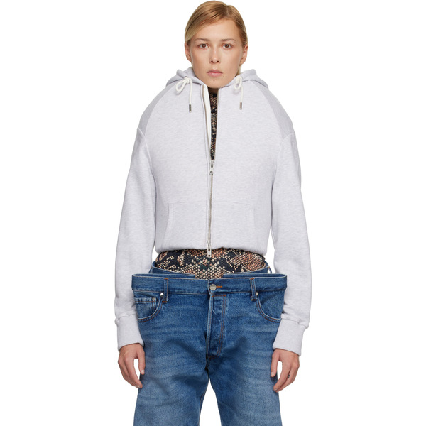  Duran Lantink Gray Sculptured Zip Up Hoodie 