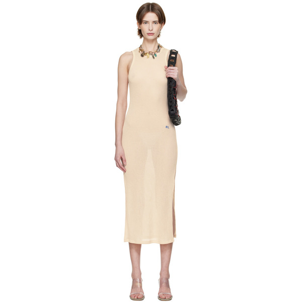  Eckhaus Latta Beige Spiral Midi Dress 