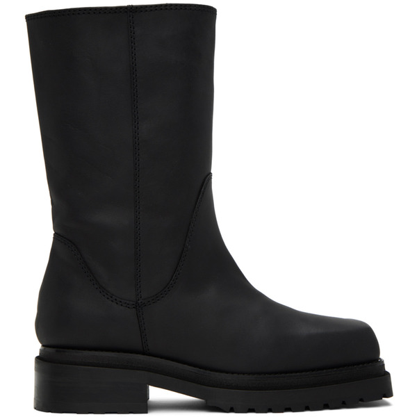  Eckhaus Latta Black Stacked Boots 