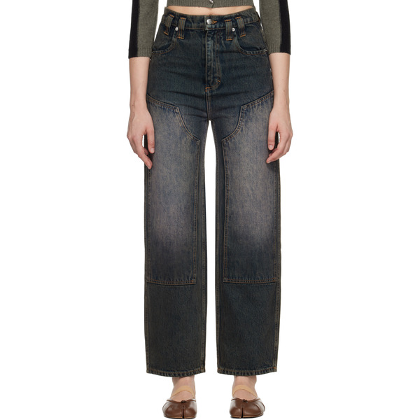  Eckhaus Latta Blue Double Knee Baggy Jeans 