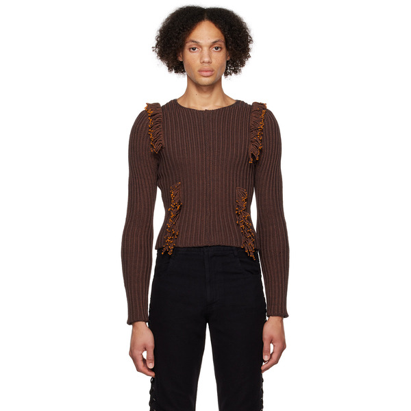  Eckhaus Latta Burgundy Rope Sweater 
