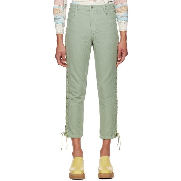 Eckhaus Latta Green Laced Trousers 