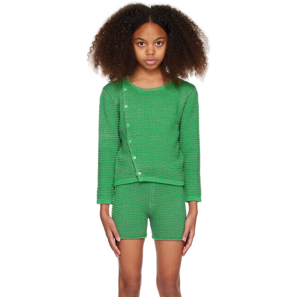  Eckhaus Latta Ssense Exclusive Kids Green Field Snap Cardigan 
