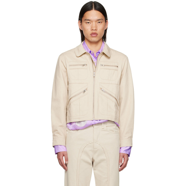  Edward Cuming Beige Spread Collar Jacket 