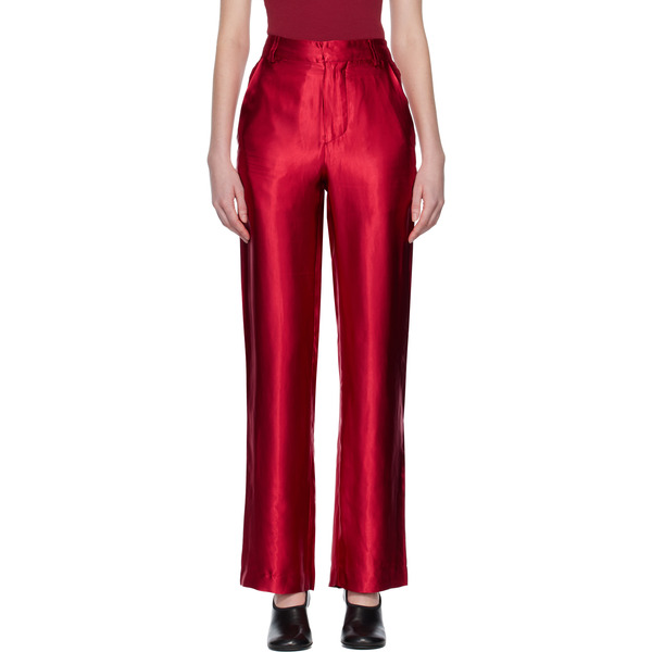  Edward Cuming Red Slink Tailored Trousers 