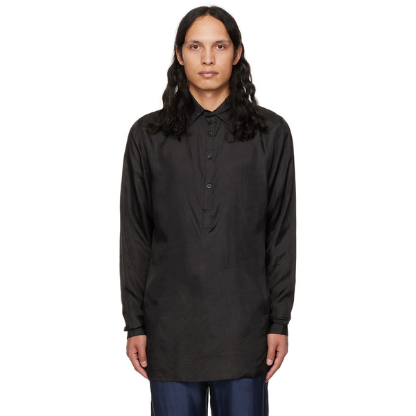  Edward Cuming Ssense Exclusive Black Fitted Polo 