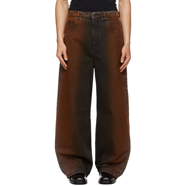  Egonlab Black & Orange Overscaled Jeans 