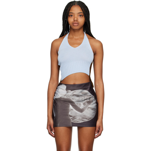  Elliss Blue & Brown Asymmetric Camisole 
