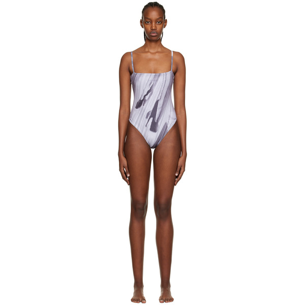  Elliss Ssense Exclusive Gray Pop One-piece Swimsuit 