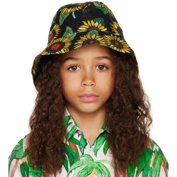  Endless Joy Kids Black Sunflower Bucket Hat 