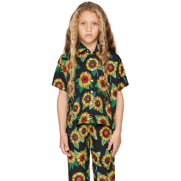  Endless Joy Kids Black Sunflower Shirt 
