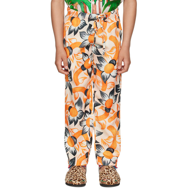  Endless Joy Kids Orange Wildflower Trousers 