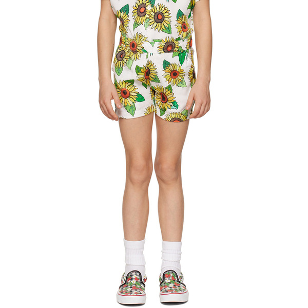  Endless Joy Kids White Sunflower Shorts 