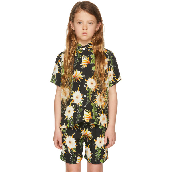  Endless Joy Ssense Exclusive Kids Black Epiphyllum Short Sleeve Shirt 