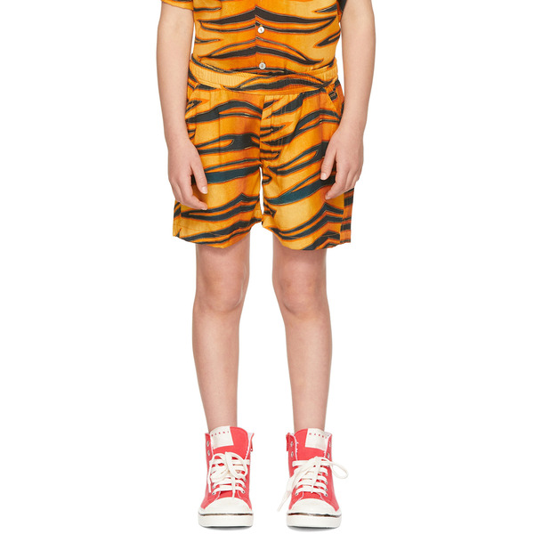  Endless Joy Ssense Exclusive Kids Black & Orange Harimau Shorts 