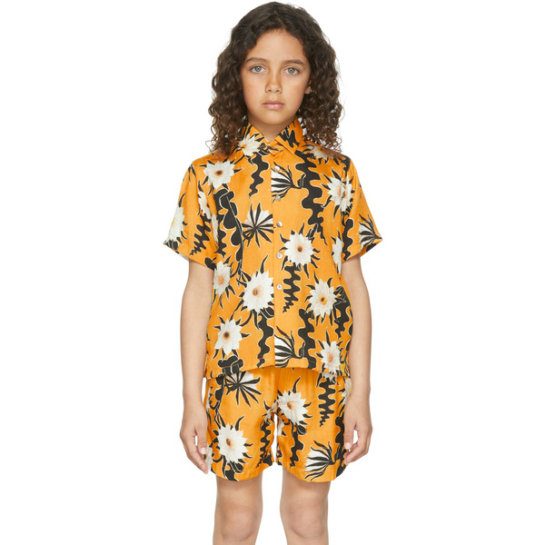  Endless Joy Ssense Exclusive Kids Yellow Epiphyllum Short Sleeve Shirt 