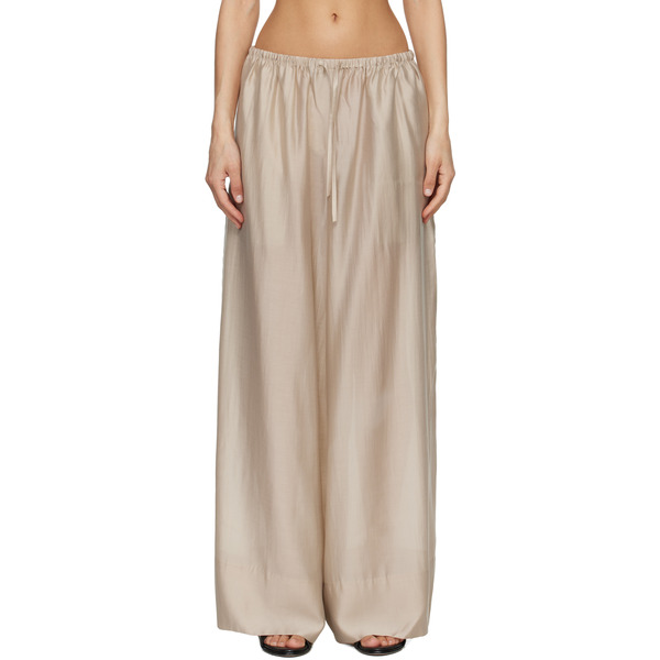  Entire Studios Beige Vento Wide Leg Trousers 