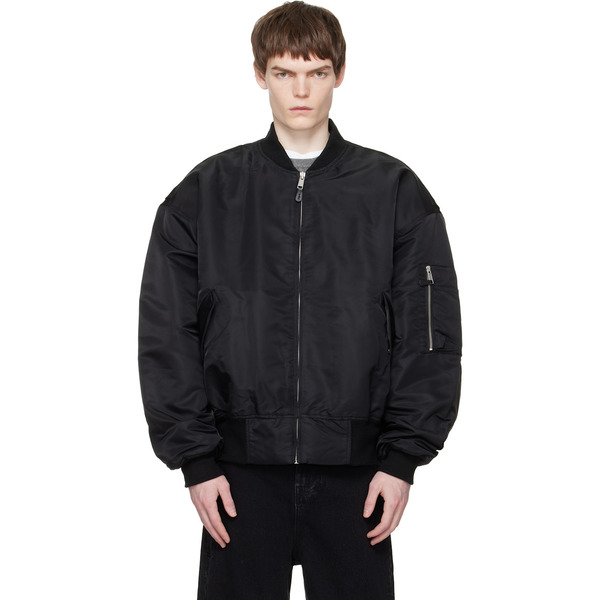  Entire Studios Black Broad Bomber Jacket 