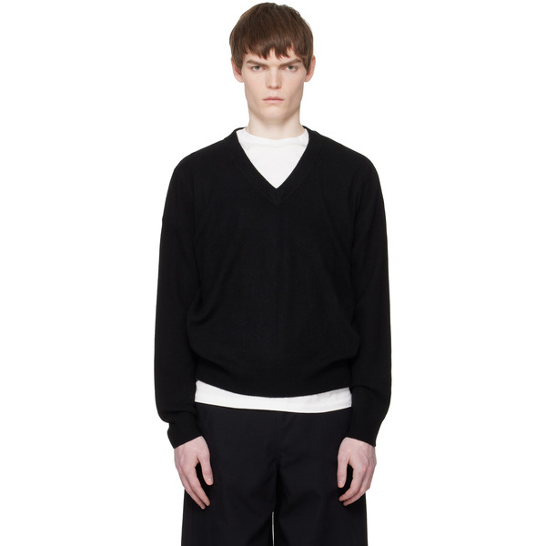  Entire Studios Black Knit V-neck Sweater 