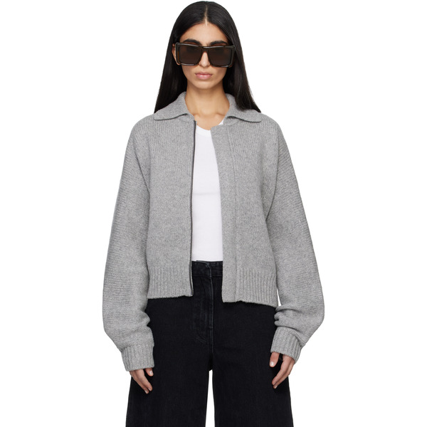  Entire Studios Gray Marla Bomber Cardigan 