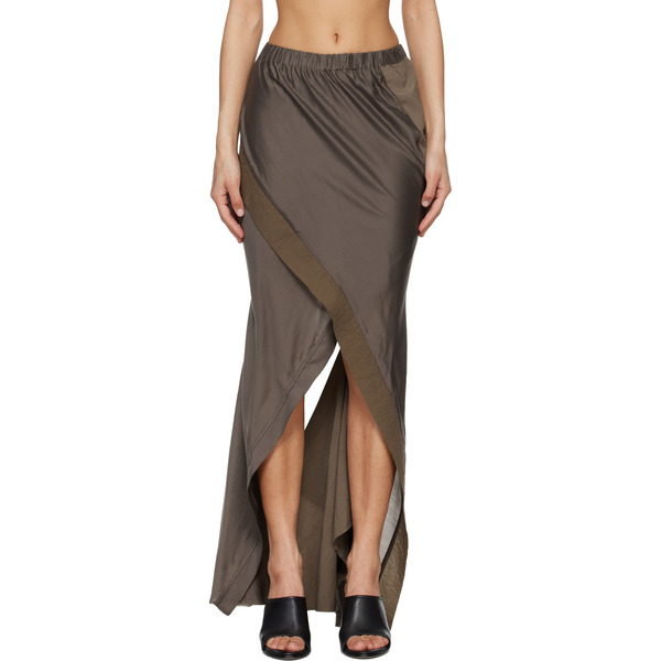  Entire Studios Taupe Fluid Midi Skirt 