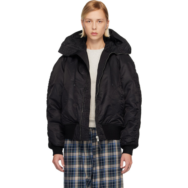  Erl Black Flight Bomber Jacket 