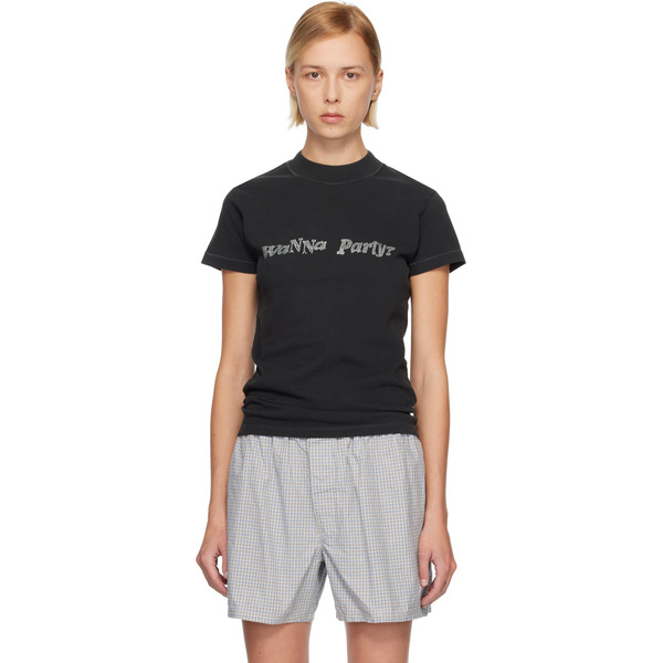  Erl Black 'wanna Party' T-shirt 