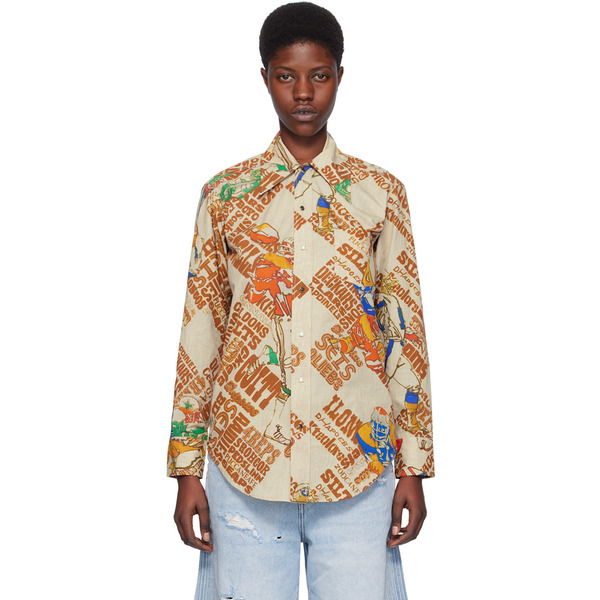  Erl Brown Printed Shirt 