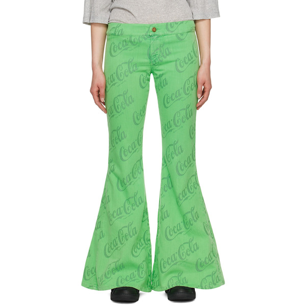  Erl Green Jacquard Jeans 