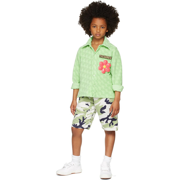  Erl Kids Green Logo Shirt 