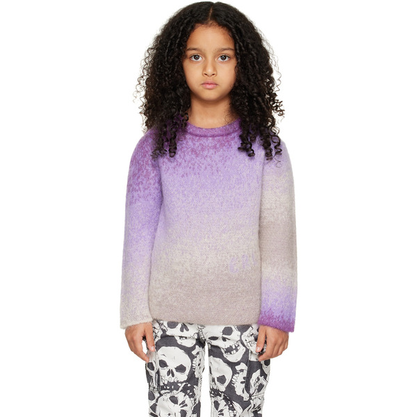  Erl Kids Purple Gradient Sweater 