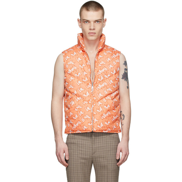  Erl Orange Polyester Down Vest 