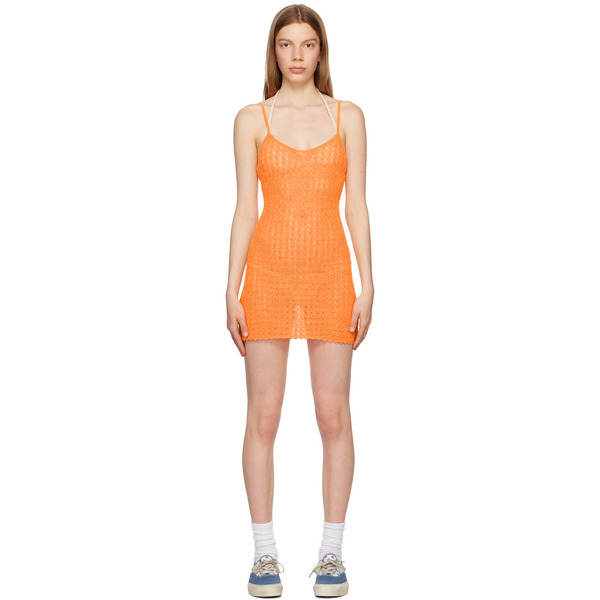  Erl Orange Scalloped Minidress 