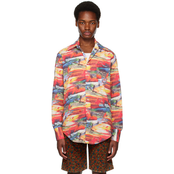  Erl Red Printed Shirt 