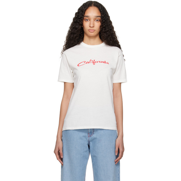  Erl White 'california' Signature T-shirt 