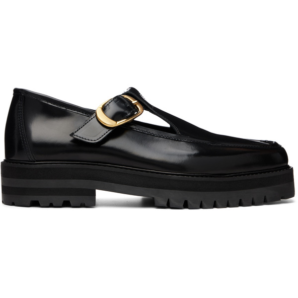  Ernest W. Baker Black T-bar Loafers 