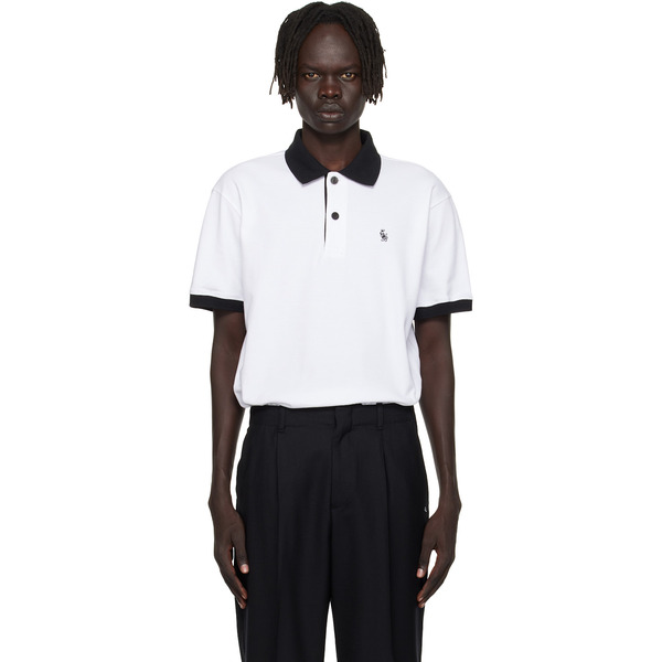  Ernest W. Baker White 'ewb' Embroidered Polo 