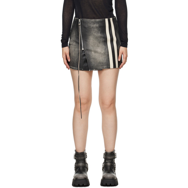  Eytys Ssense Exclusive Black Rogue Stripe Leather Miniskirt 