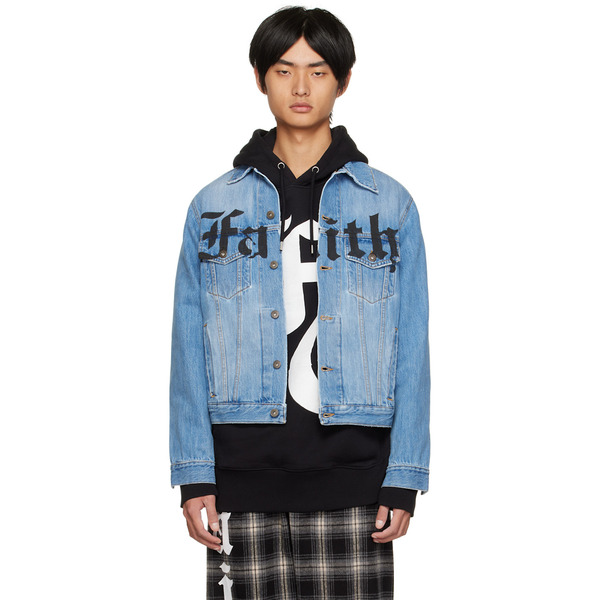  Faith Connexion Blue Print Denim Jacket 