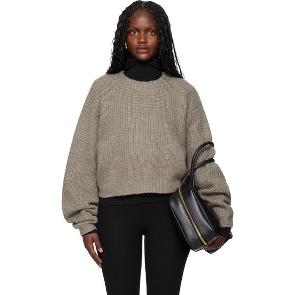  Fear Of God Essentials Brown Holiday Heavy Waffle 90s Crewneck Sweater 