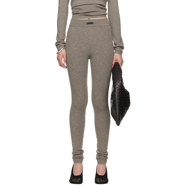  Fear Of God Essentials Brown Soft Rib Leggings 