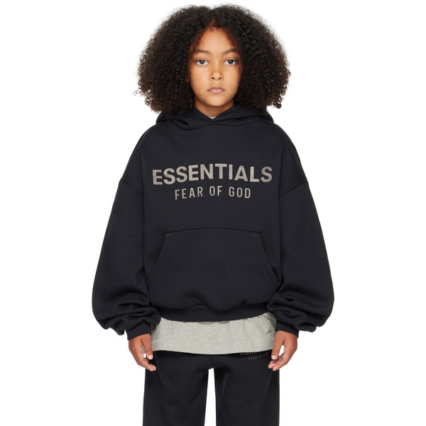  Fear Of God Essentials Kids Black Fleece Hoodie 