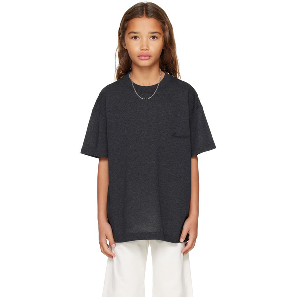  Fear Of God Essentials Kids Black Holiday Embroidered Essential T-shirt 